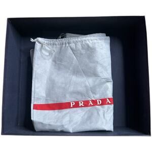 Prada Navy Empty Shoe Box W. Shoe Duster Bag 12" X 10" X 4"